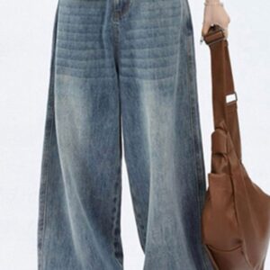 Women High-Rise Heavy Fade Baggy Fit Jeans