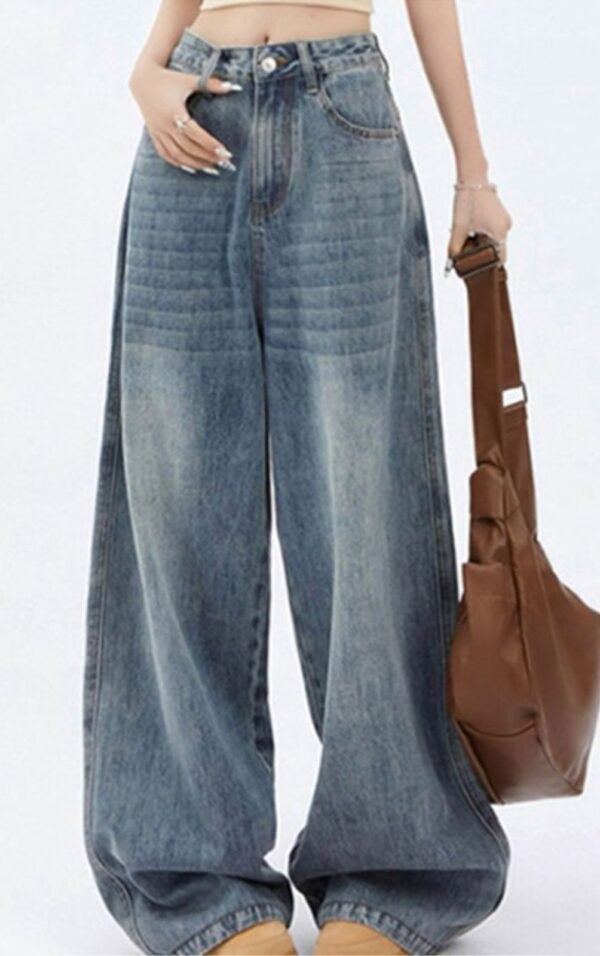 Women High-Rise Heavy Fade Baggy Fit Jeans