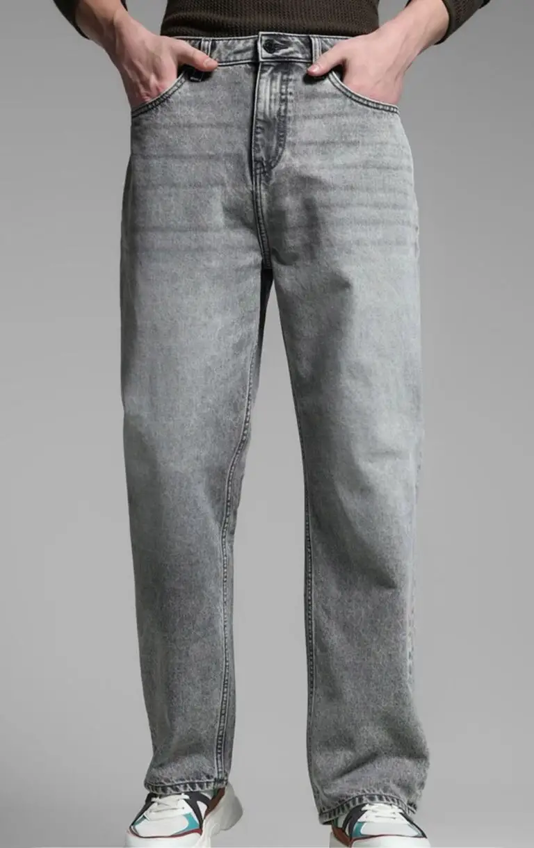 Men Wide Leg High- Rise Jeans